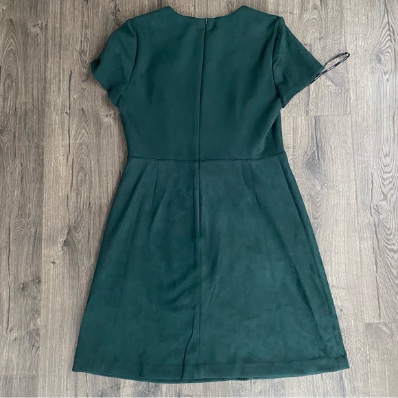 Calvin Klein Jewel Tone Suede Zipper Detail Dress - Picture 4 of 7